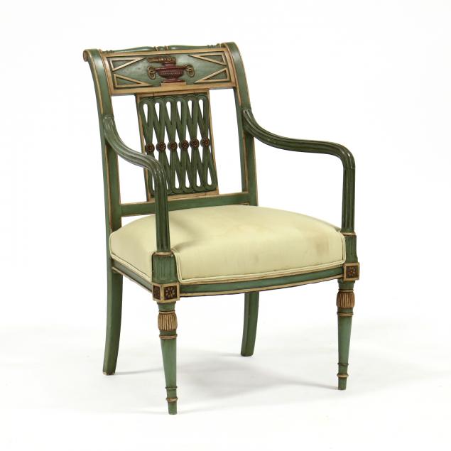 regency-style-carved-and-painted-arm-chair