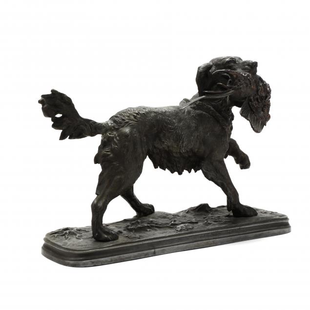 spelter-sculpture-of-a-bird-dog