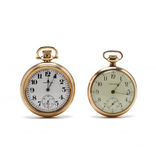 hamilton-990-railroad-pocket-watch-and-an-open-face-waltham-pocket-watch