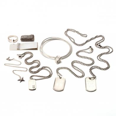 a-group-of-sterling-silver-jewelry-items-tiffany-co-and-david-yurman