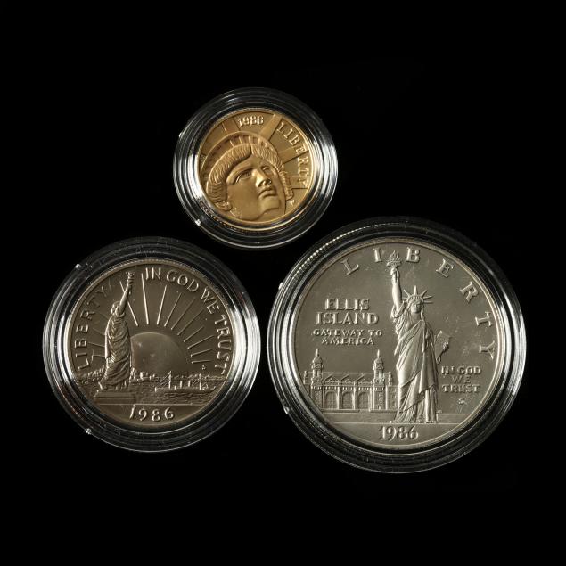 1986-statue-of-liberty-three-coin-proof-set-with-5-gold