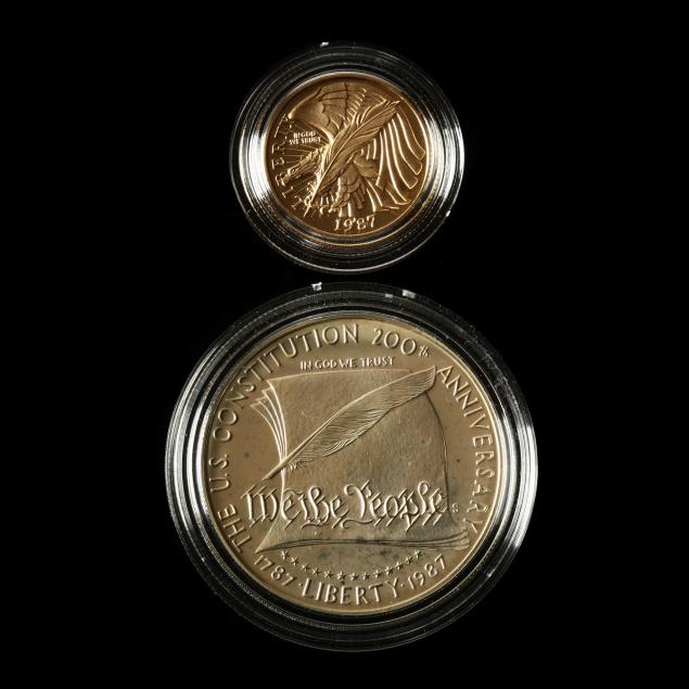 1987-u-s-constitution-silver-dollar-and-5-gold-proof-set