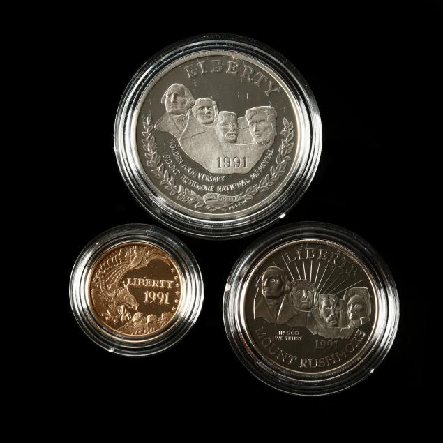 1991-mount-rushmore-three-coin-proof-set-with-5-gold