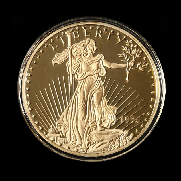washington-mint-1996-gold-plated-silver-eight-troy-ounce-round
