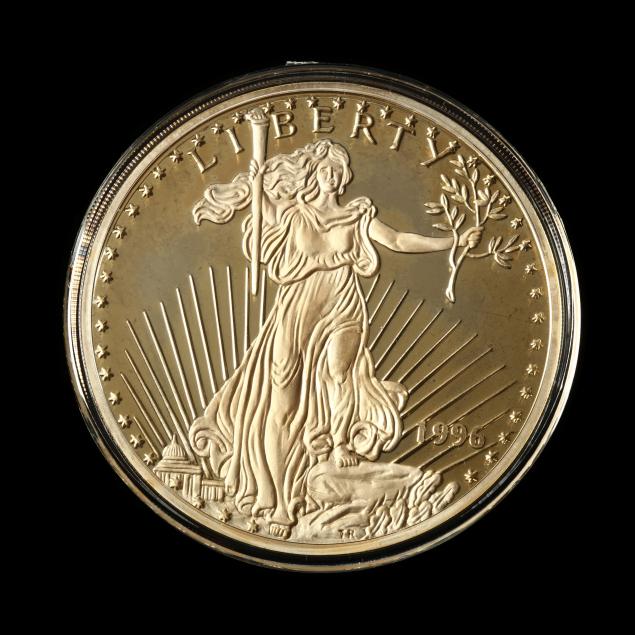 washington-mint-1996-gold-plated-silver-eight-troy-ounce-round