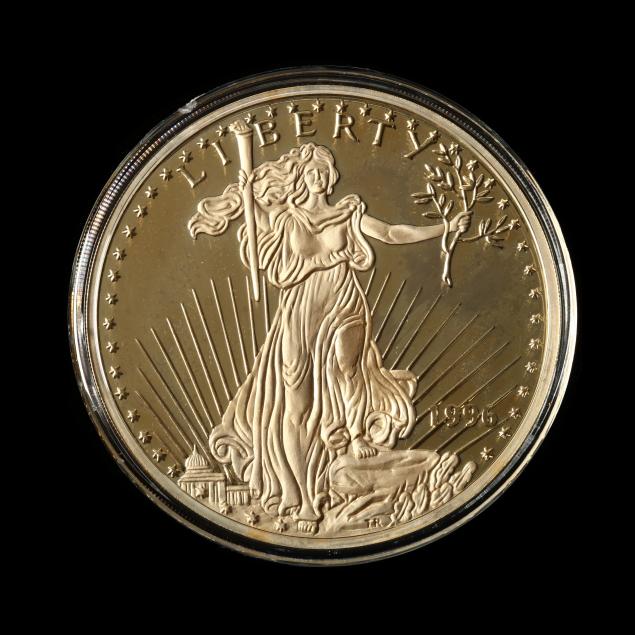 washington-mint-1996-gold-plated-silver-eight-troy-ounce-round