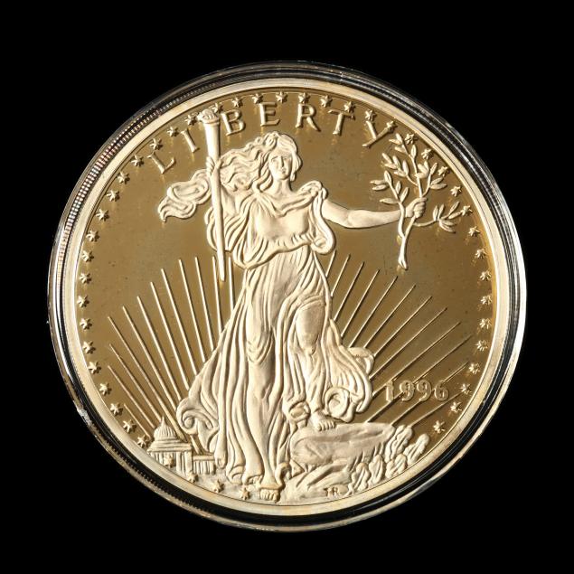 washington-mint-1996-gold-plated-silver-eight-troy-ounce-round