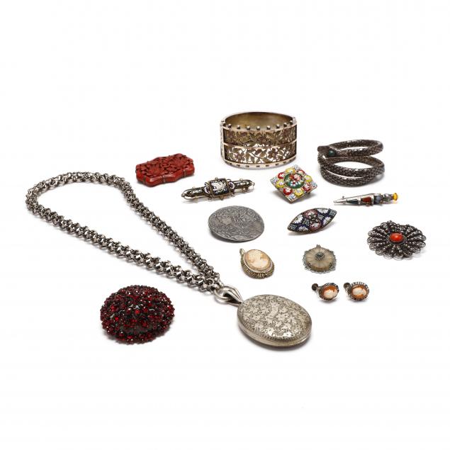 group-of-mostly-antique-silver-metal-jewelry