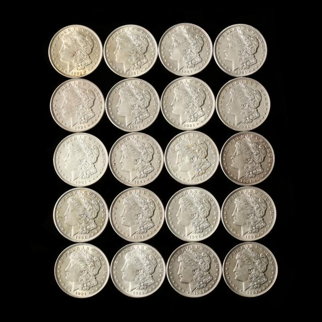 roll-of-20-1921-morgan-silver-dollars