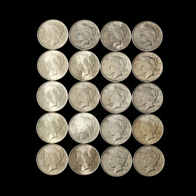 roll-of-twenty-1922-peace-silver-dollars