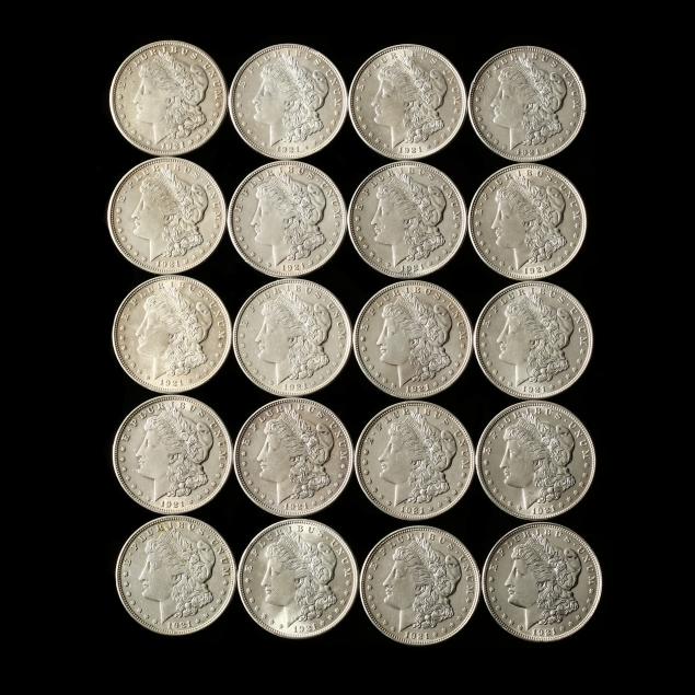 roll-of-20-1921-morgan-silver-dollars