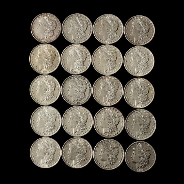 twenty-mixed-19th-century-morgan-silver-dollars