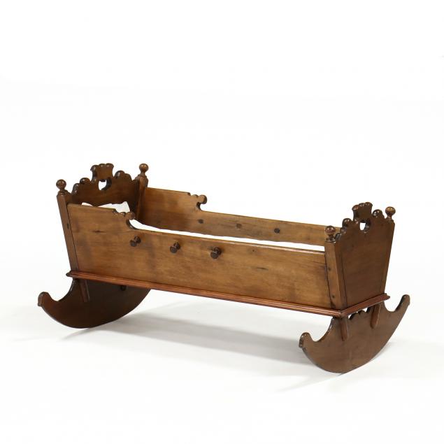american-classical-carved-walnut-cradle