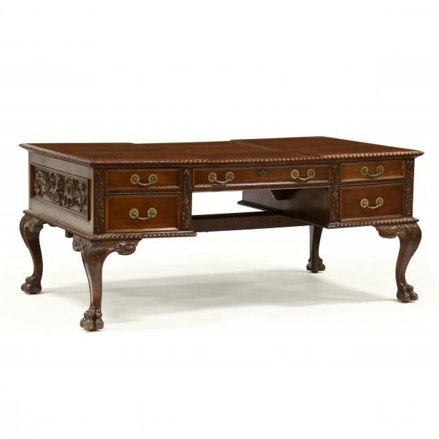 carved-mahogany-partner-s-desk