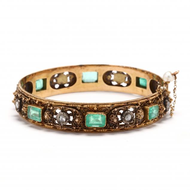 antique-gold-and-gem-set-bracelet