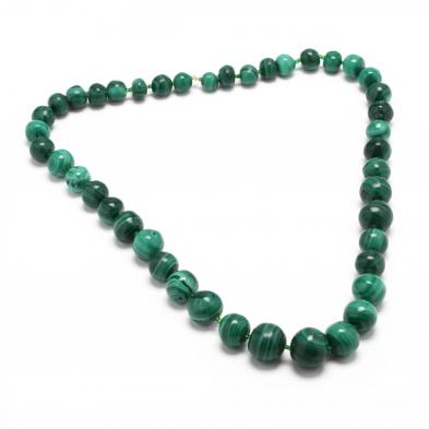 Jewelry | Long Knotted Green Malachite Gemstone Big Round Beaded Necklace  23 Natural Vint | Poshmark