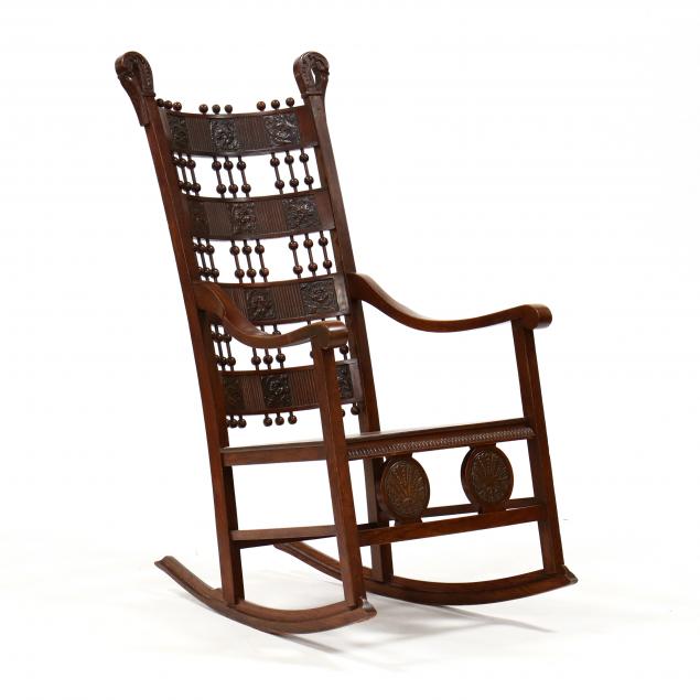 aesthetic-movement-carved-oak-rocking-chair