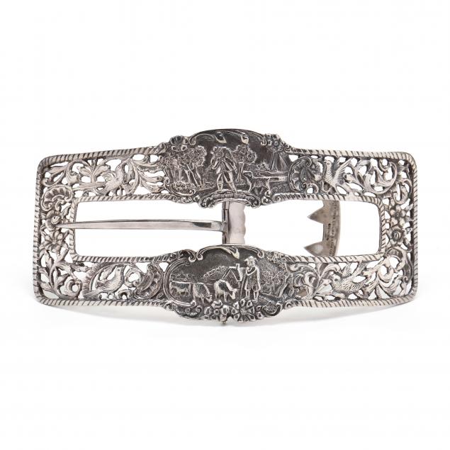 a-large-antique-sterling-silver-belt-buckle