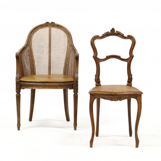 two-french-cane-seat-chairs