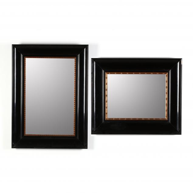 two-antique-ebonized-frame-mirrors