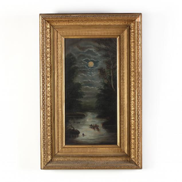 an-antique-american-school-painting-of-boating-in-the-moonlight