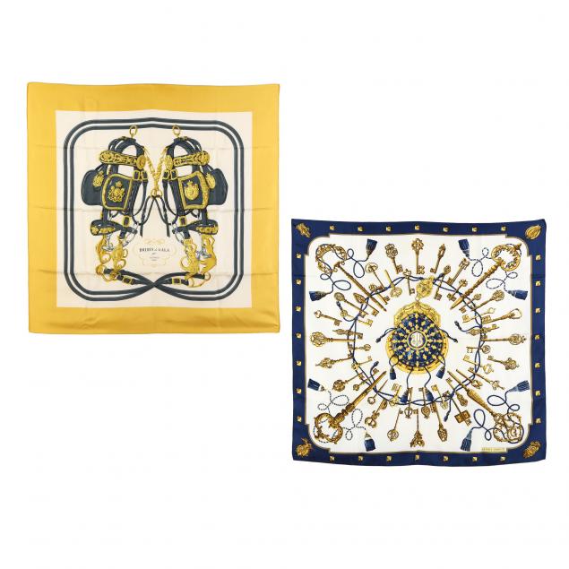 two-hermes-silk-scarves