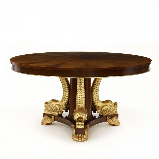 john-widdicomb-neoclassical-style-carved-and-gilt-pedestal-dining-table