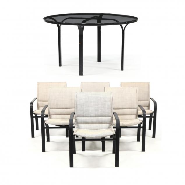 brown-jordan-patio-table-and-six-chairs