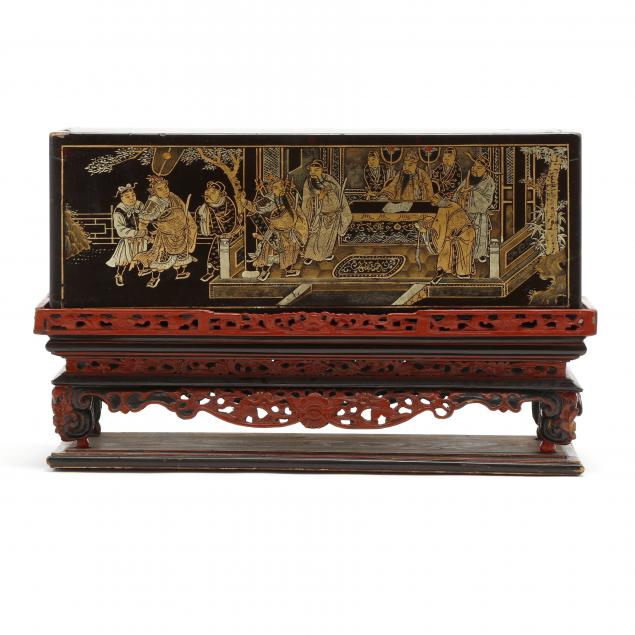 a-chinese-lacquered-scroll-box-on-stand