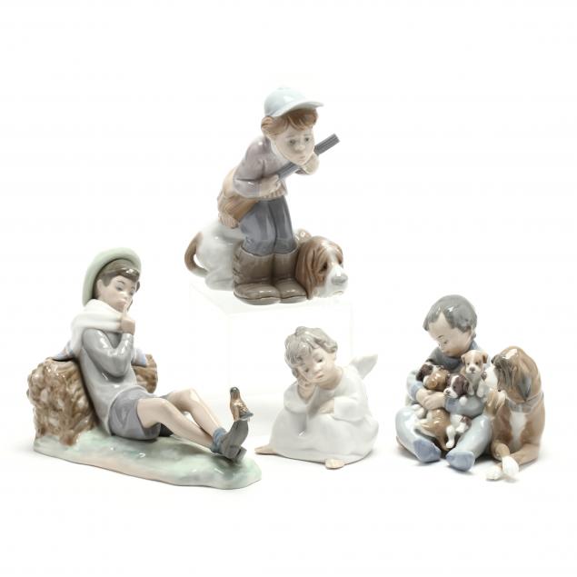 a-group-of-lladro-figurines-of-boys