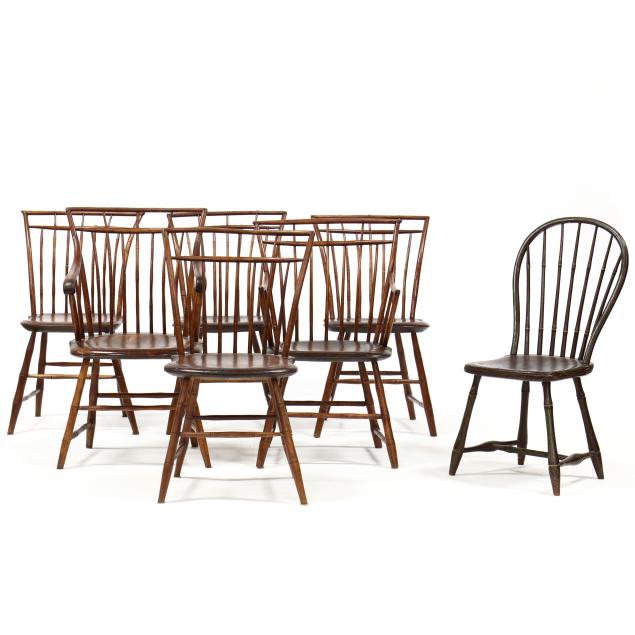 group-of-seven-antique-windsor-chairs