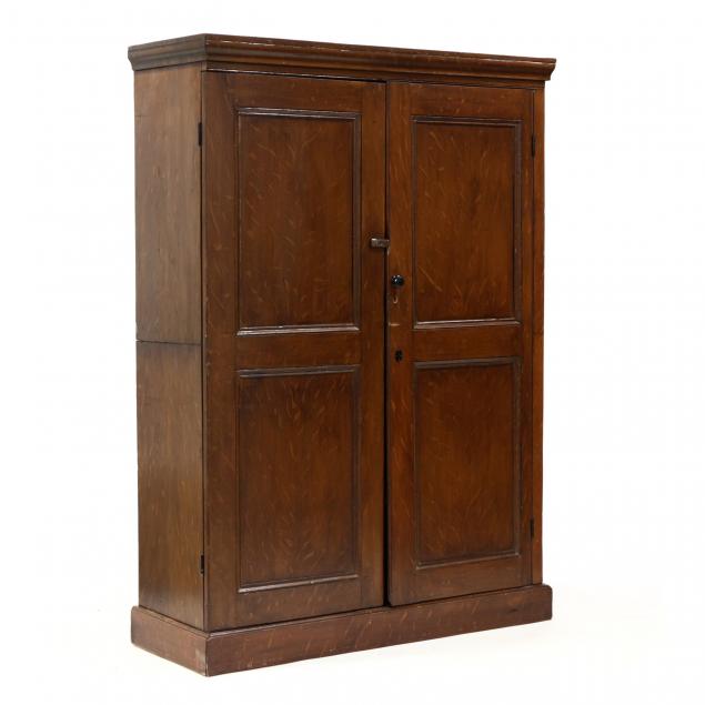 antique-american-faux-grain-painted-flat-wall-cupboard