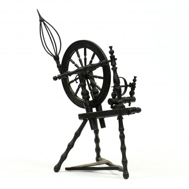 antique-ebonized-oak-spinning-wheel