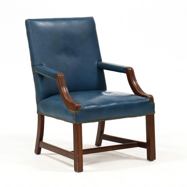 chippendale-style-leather-upholstered-lolling-chair