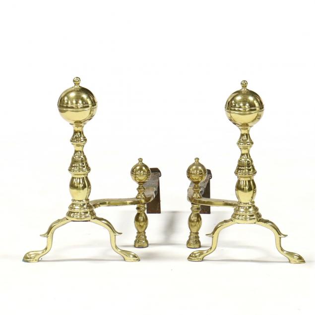 pair-of-antique-brass-andirons