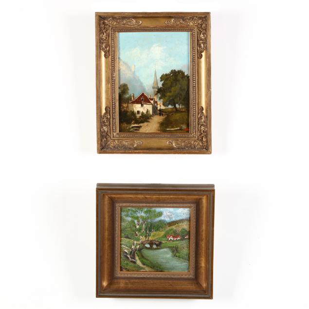 two-vintage-continental-school-landscape-paintings