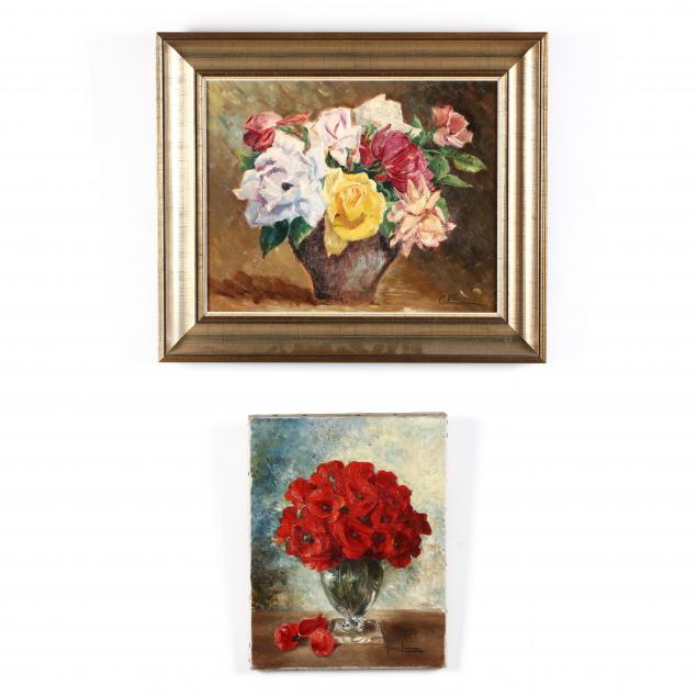 two-vintage-continental-school-still-life-paintings-of-flowers