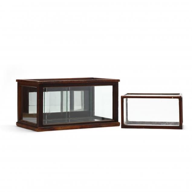 two-antique-small-table-top-display-cases