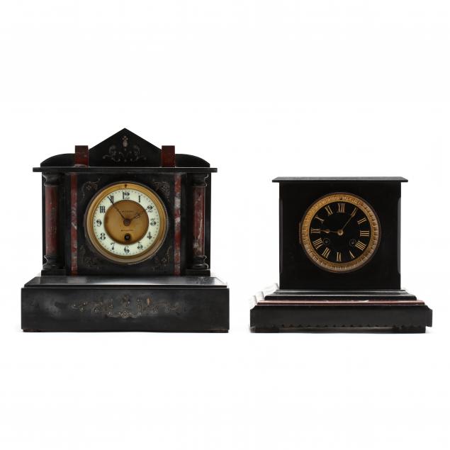 two-antique-slate-mantel-clocks
