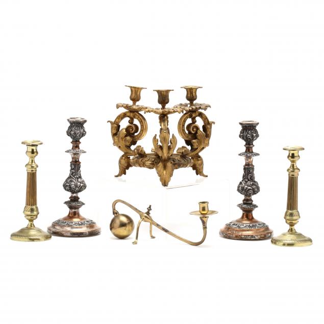antique-and-vintage-candlestick-grouping