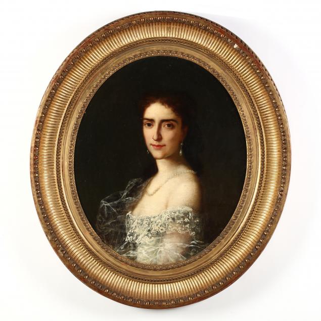 an-antique-portrait-of-a-woman-in-pearls-and-gown