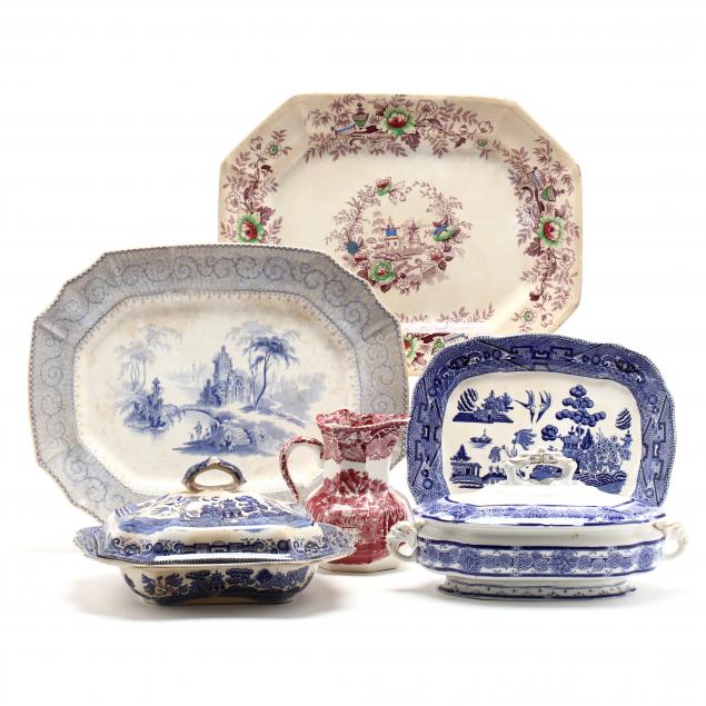 group-of-25-assorted-pieces-of-antique-transferware-porcelain