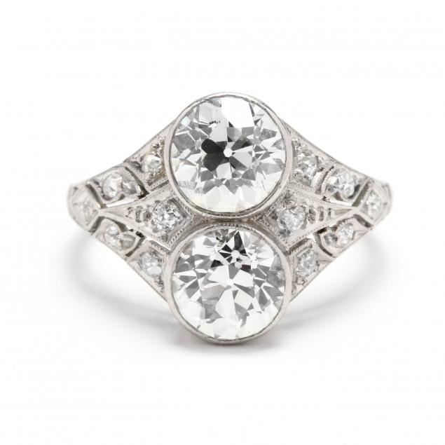 antique-platinum-and-two-stone-diamond-ring