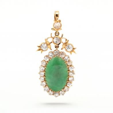 vintage-high-karat-gold-jadeite-and-diamond-pendant