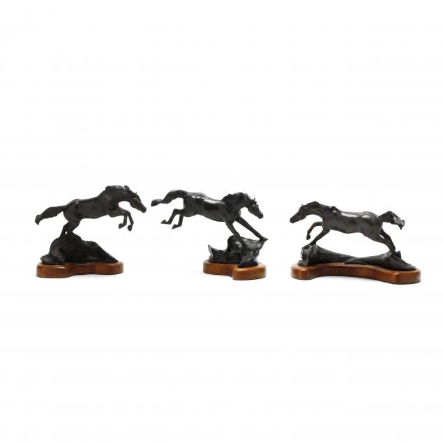 veryl-goodnight-co-nm-b-1947-three-bronzes-of-horses