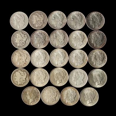 20-morgan-silver-dollars-and-four-peace-silver-dollars