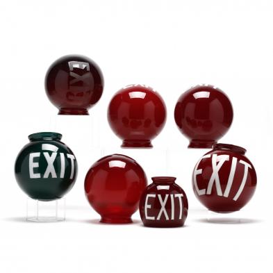 seven-vintage-glass-exit-globes