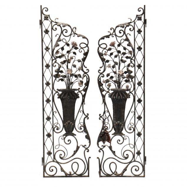pair-of-antique-wrought-iron-ornate-gates