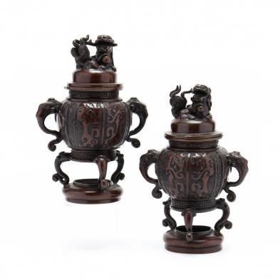a-pair-of-asian-bronze-lidded-censers