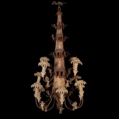 castle-turret-carved-candle-chandelier